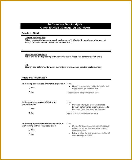 4 Personal Gap Analysis Templates Free Sample Example Format 4jopy Example Individual Performance Gap Analysis 678558