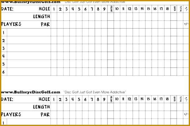 Golf Scorecard Templates 406610