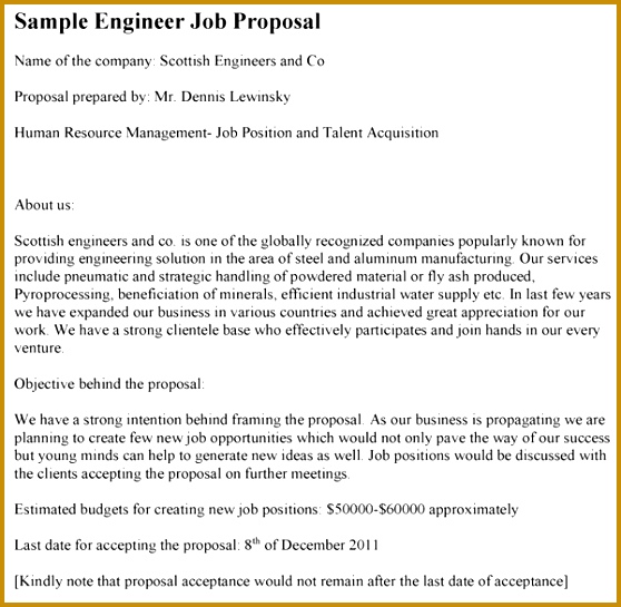 Engineer Job Proposal 545558