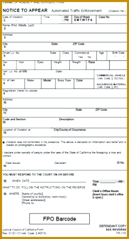 ficial form California red light camera ticket 467253