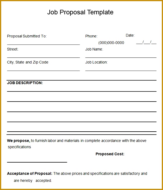 Proposal Templates Business Proposal Templates Examples tzfcs Sample Job Proposal Template 6 Free Documents Download Pdf Doc 558651