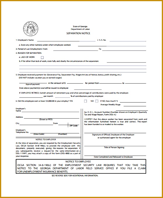 Sample Separation Notice Template 8 Free Documents Download in kgjq0 Sample Separation Notice Template 678558