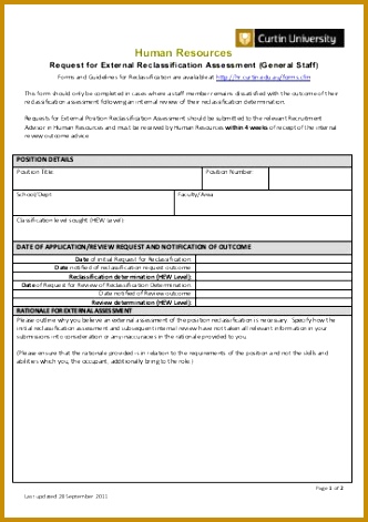 Request for External Reclassification Assessment Form Human 471332