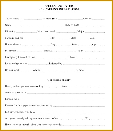 counseling release of information form template intake form template 10 free pdf documents free printable 418362