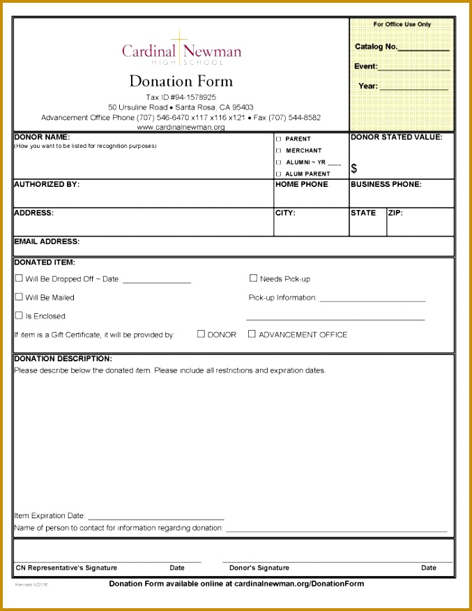 In Kind Donation Form Medium size In Kind Donation Form size 876677