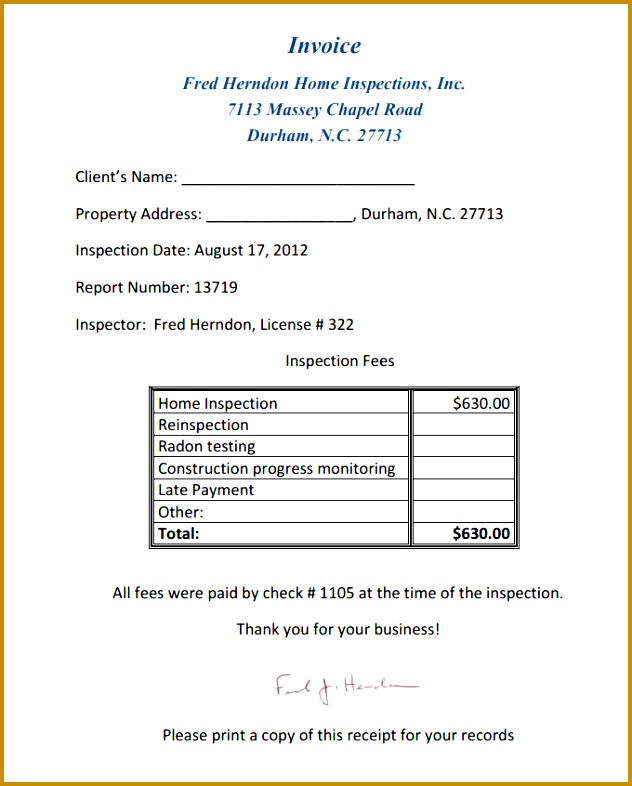 Example Home Inspection Report Template Download 786632