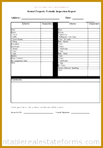 Printable Sample rental property periodic inspection report Form 214306