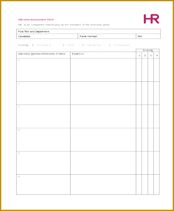 Interview Forms Template Job Interview Evaluation Form 678558