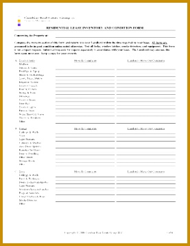 standard inventory form for rental 358277