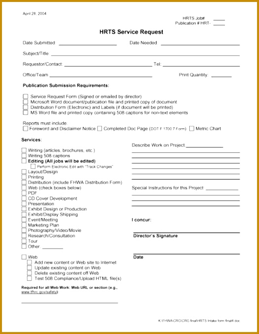 4 Service Request Form Templates Word Word Excel Templates 524677
