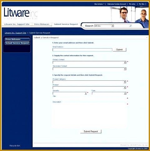 Midway Sales Service Request Form fice Business Application For Customer Support Management 485481