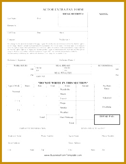This Actor Pay Form serves as a release as well as a place to record the actor s work hours and pay earned Free to and print 338261