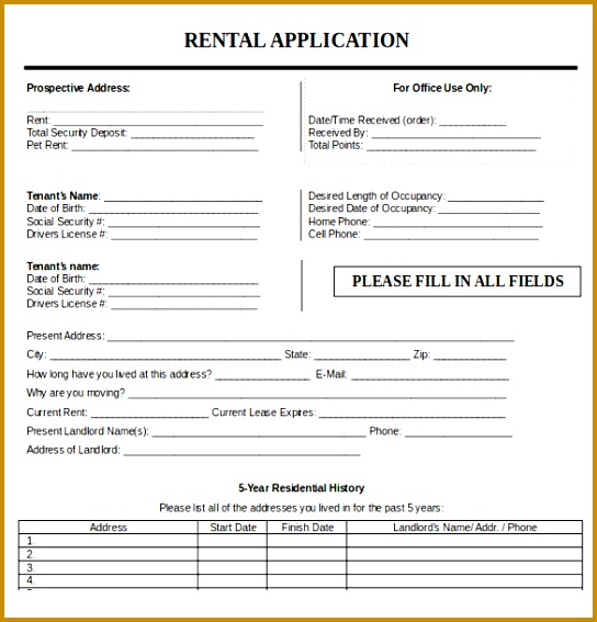 Rental Application Template – 10 Free Word PDF Documents 4siyn Editable Rental Application Template Word Document Download 567544