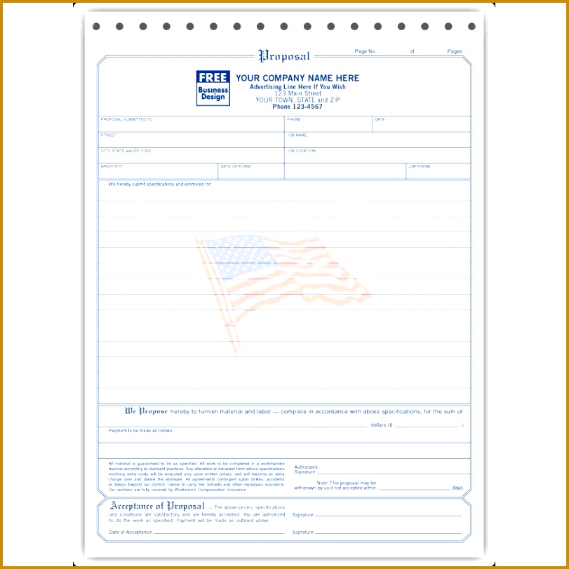 Contractor Bid Proposal Forms 811811