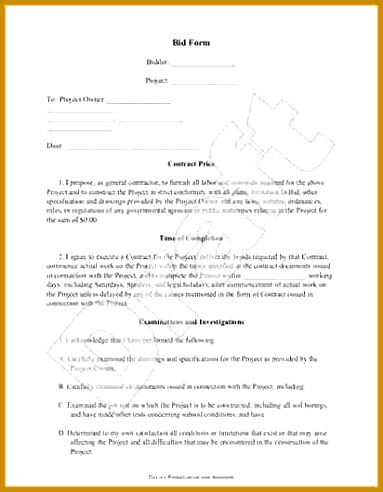 Proposal Bid Sample Contractor Bid Proposal Pdf Template Bid 492383