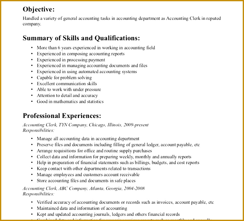 legal clerk sample resume haadyaooverbayresort Accounting Responsibilities 714789