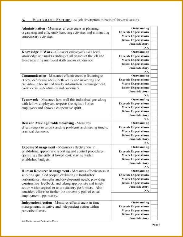 Job Performance Evaluation Form Page 3 4 593768