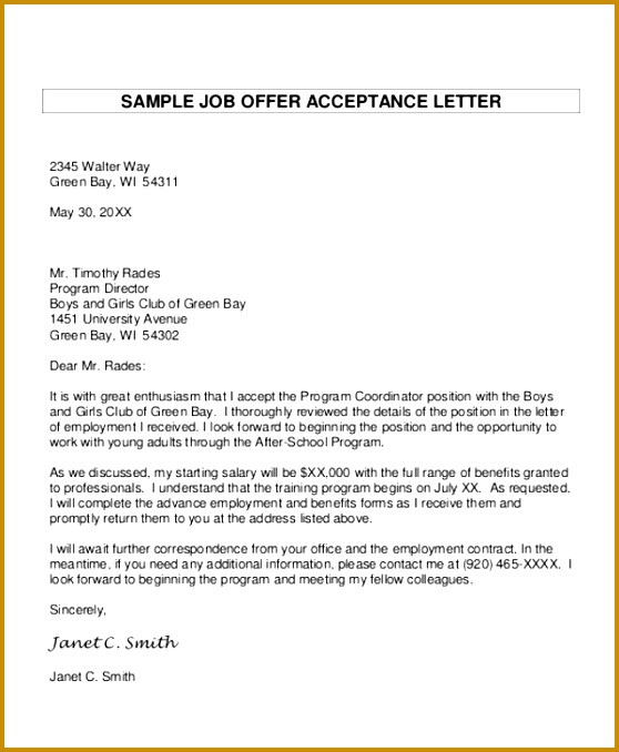 Job Proposal Acceptance Letter 678558