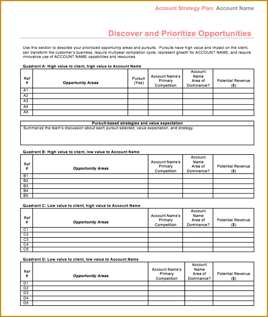 An Image Depicting the Strategic Account Plan Template Discover Prioritize Opportunities 1108937