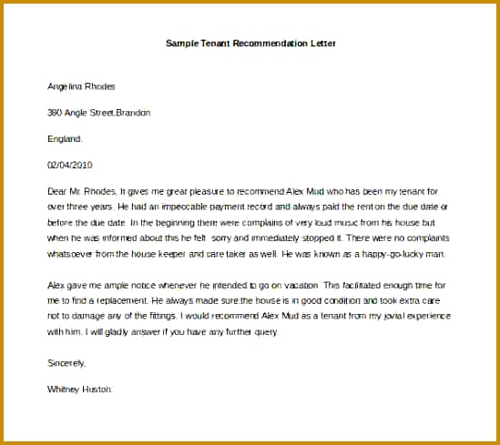 6 Re mendation Letter Format 489549