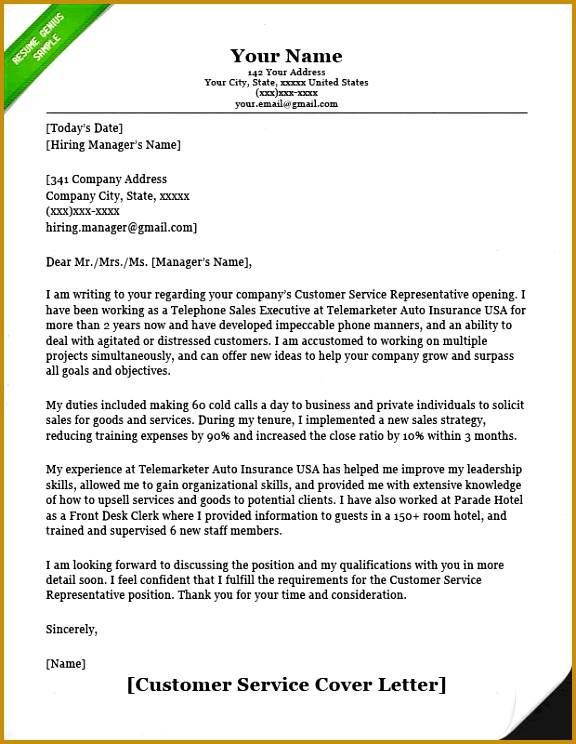 Customer Service Professional CLASSIC Cover Letter Template 576744