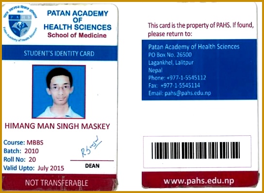 Sample ID Card for Library Services 544398