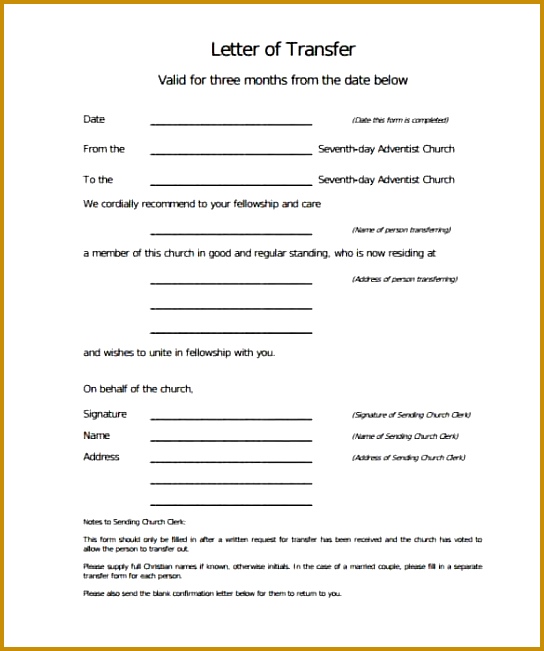 Download Sample Transfer Letter of Church Membership min 651544