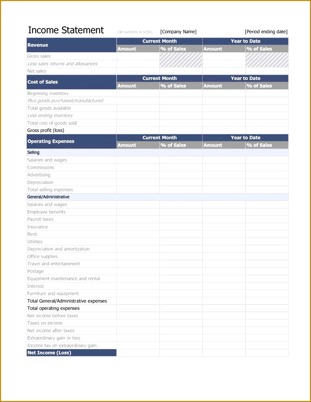 Monthly In e Statement Template And Business Financial Statement Template Pdf 15381189
