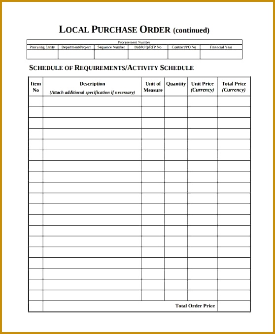 Beautiful Local Purchase Order Format Contemporary Best Resume 558678