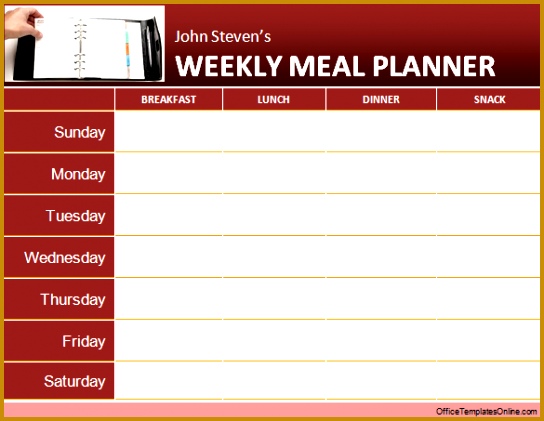 weekly meal planner template word weekly meal planner ms word template GfkLFs 421544