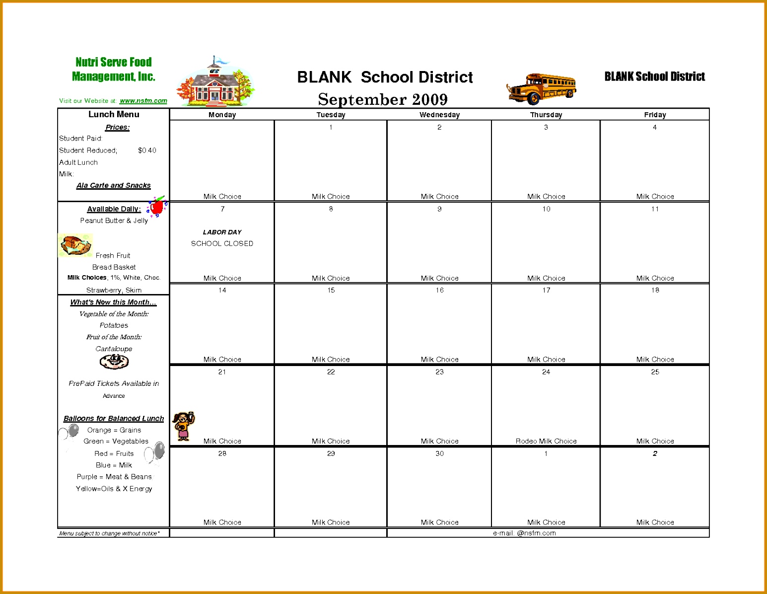 School Menu Template 11961545