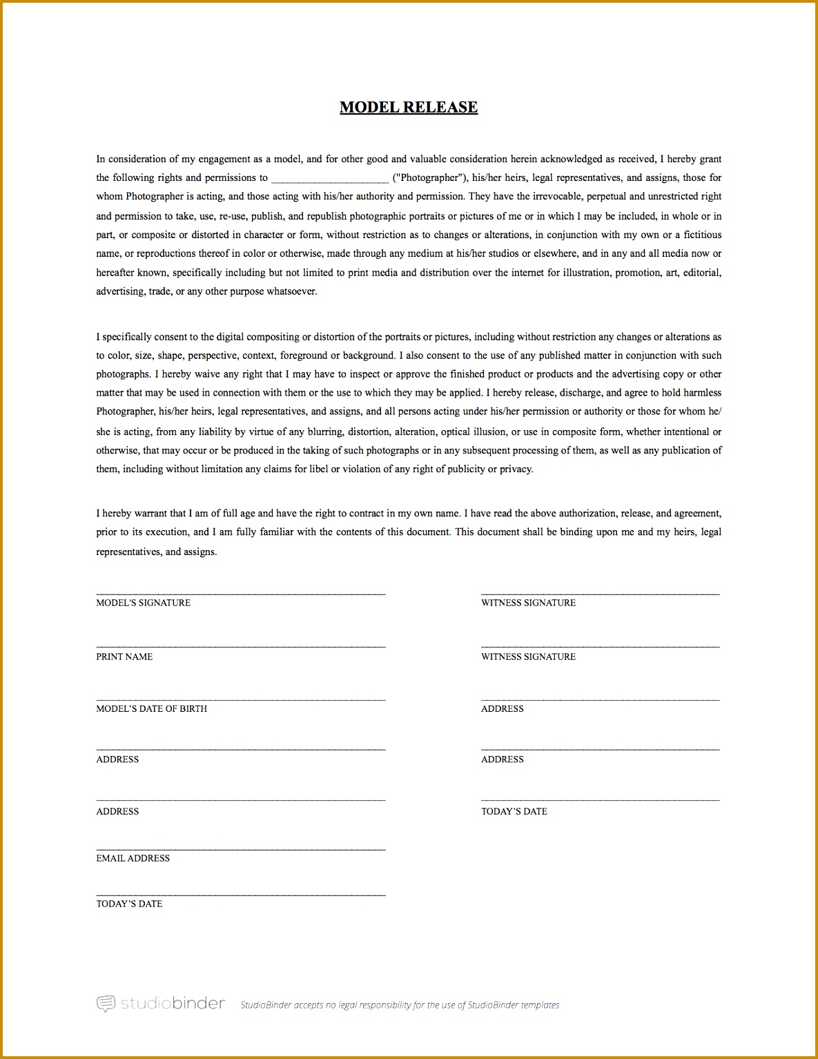 Model Release Form Template StudioBinder 15341185