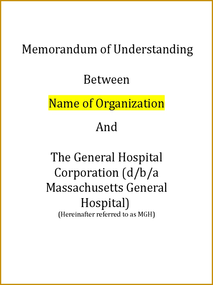 Memorandum of Understanding Example 952714