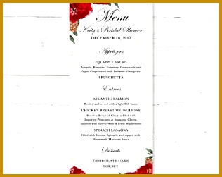 Christmas Snowflake Printable Menu Card Wedding Bridal Shower Baby Shower Birthday Party 251316