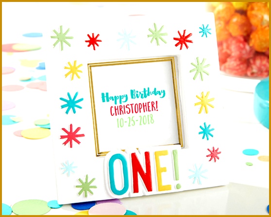 1st Birthday Frame Decoration For Party Favors or Menu Card Holder Set of 4 558446