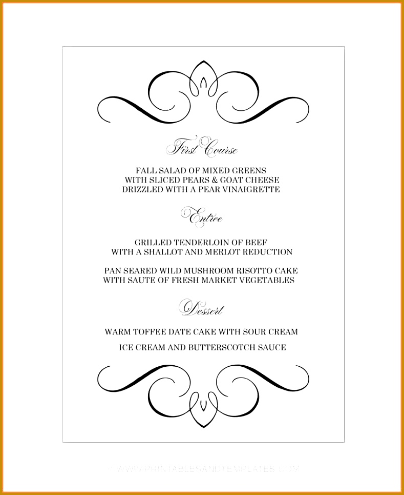 printable menu template cafe menu template word free 965789