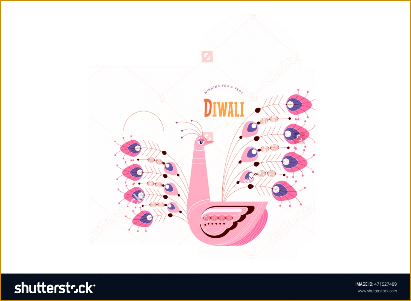peacock diwali deepavali money packet template vector illustration 10211395