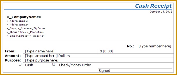 Cash Receipt Template 611262