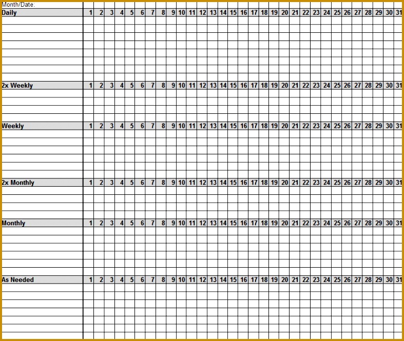 Monthly Chores Chart 665787