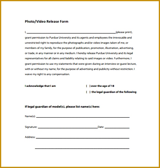 Sample Release Form Social Media Release Form Template Media 0x0sw Video Release Form Property Release graphy Release 571544