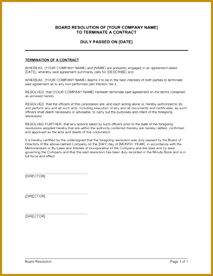 Mutual Termination of Contract Template & Sample Form 553427