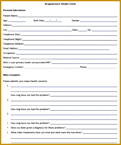 client intake form template acupuncture intake form wiki 465390