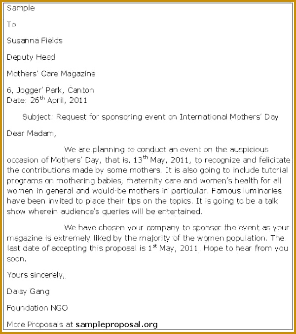 Gallery Project Proposal Letter Sample 600676