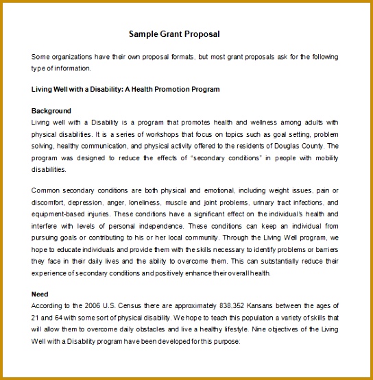 Grant Proposal Template 33 Free Word Excel Pdf Ppt Format 544555