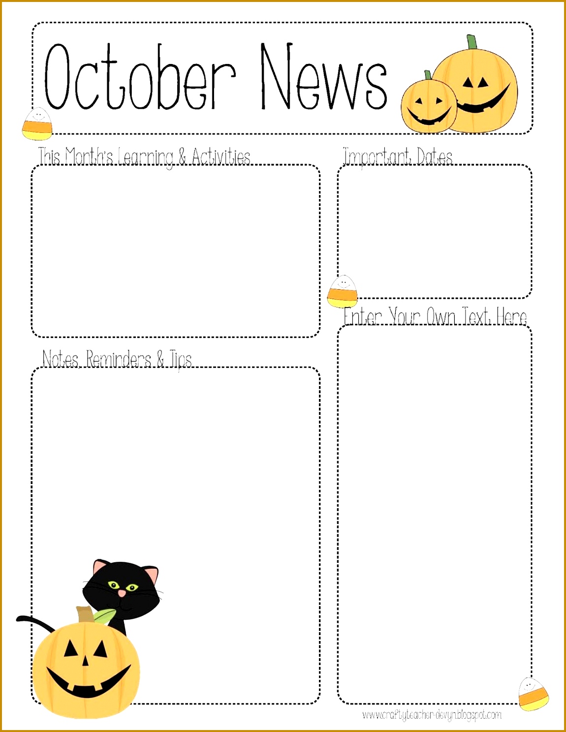 The Crafty Teacher October Newsletter Template 14881150