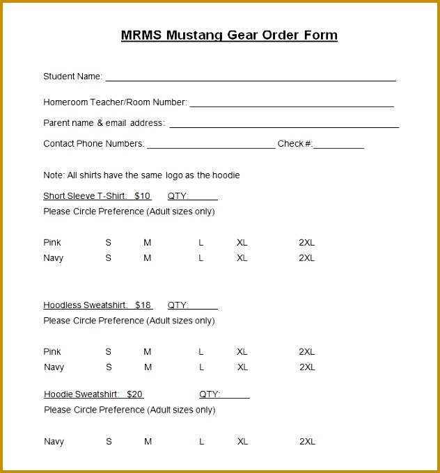 T Shirt Order Form Template – 21 Free Word Pdf Format Download for 632680