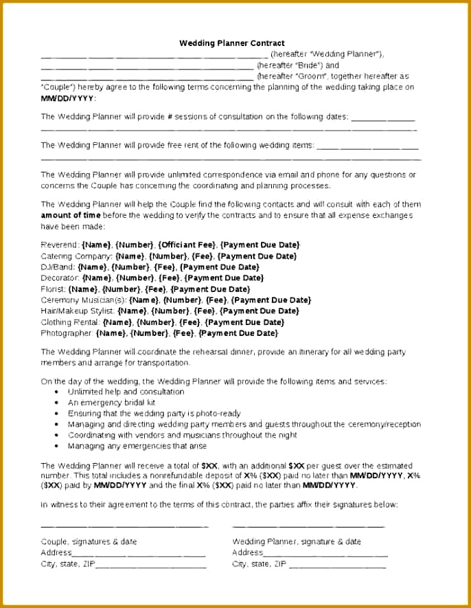 8 event planner contract template nypd resume 21 Event Planning Contract Templates Free 885686