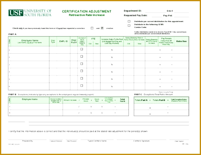 certification adjustment retroactive rate increase form hashdoc 523677