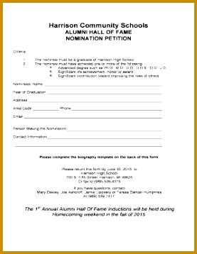 Alumni Hall of Fame Nomination Petition 358277