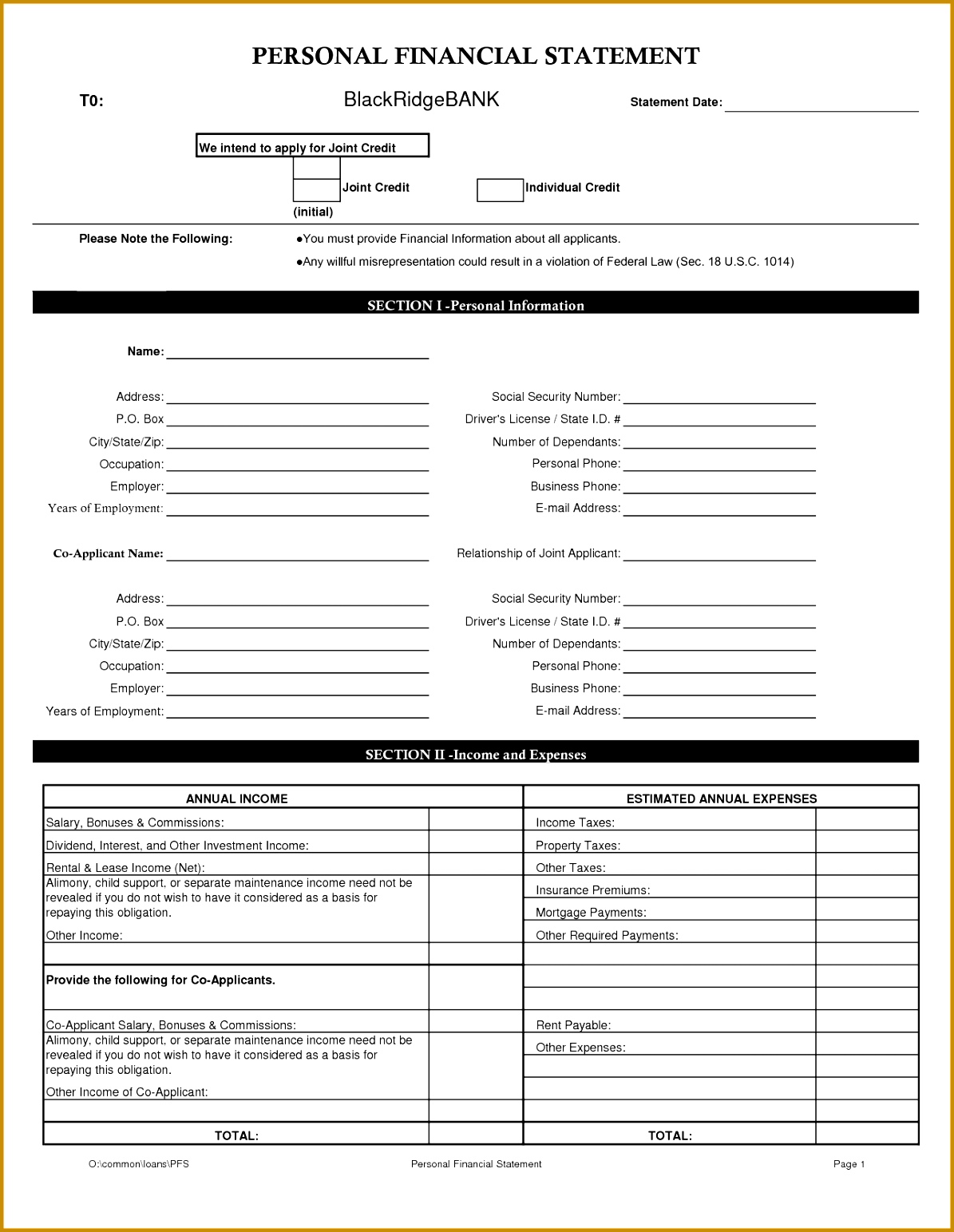14 personal financial statement template word 11951543